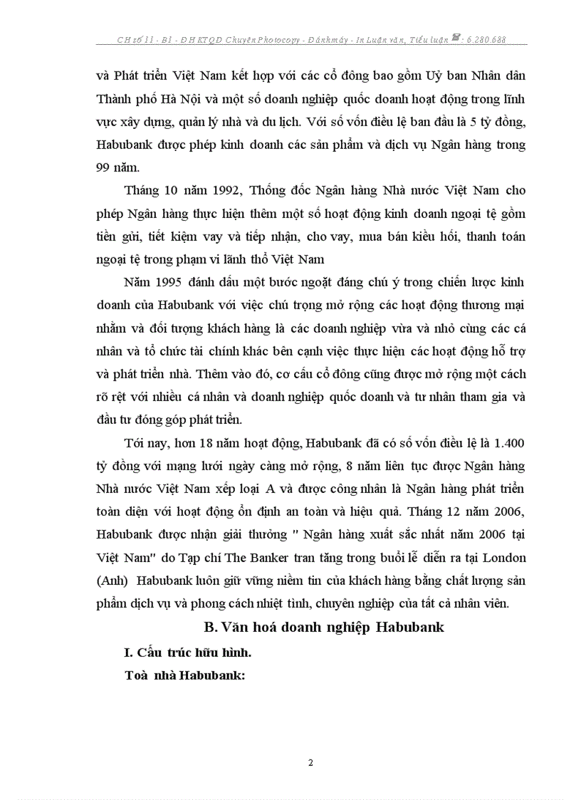 Phân tích cấu trúc và biểu hiện của văn hoá doanh nghiệp Ngân hàng thương mại Cổ phần Nhà Hà Nội Habubank