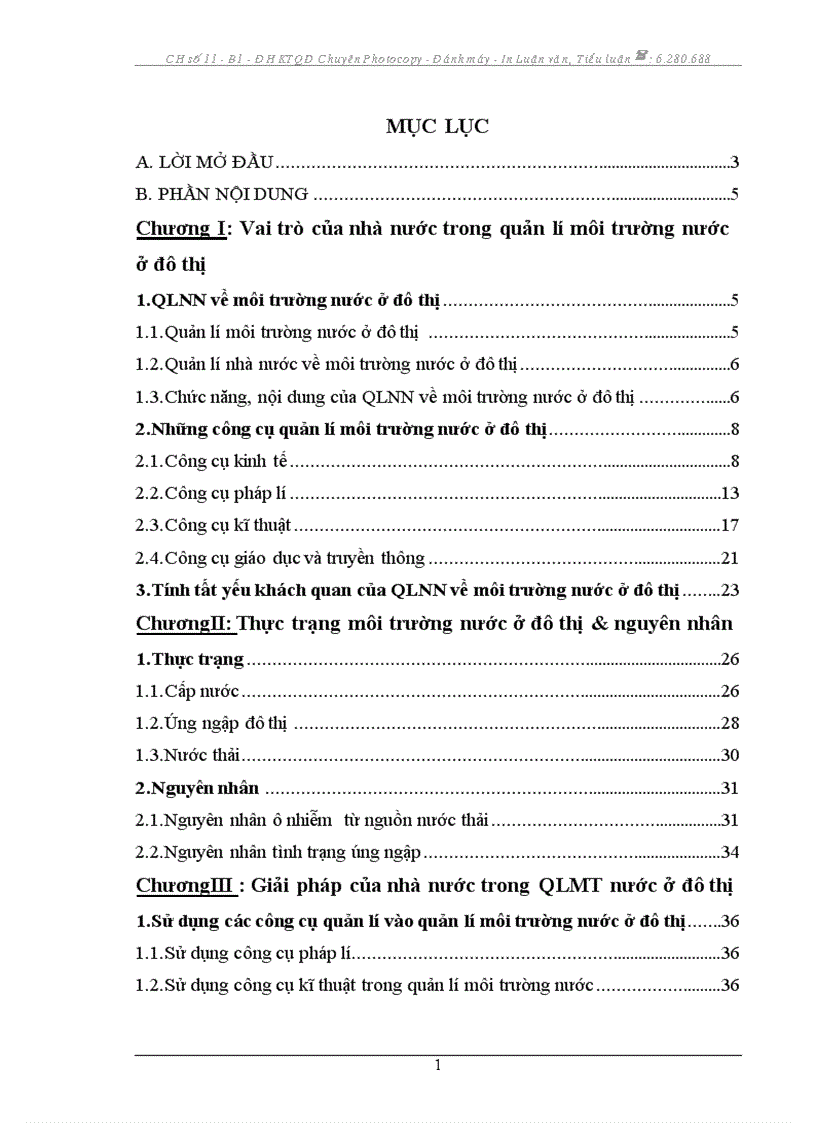 image for page Thực trạng va giải pháp của nhà nước trong việc giải quyết vấn đề môi trường nước ở đô thị hiện nay