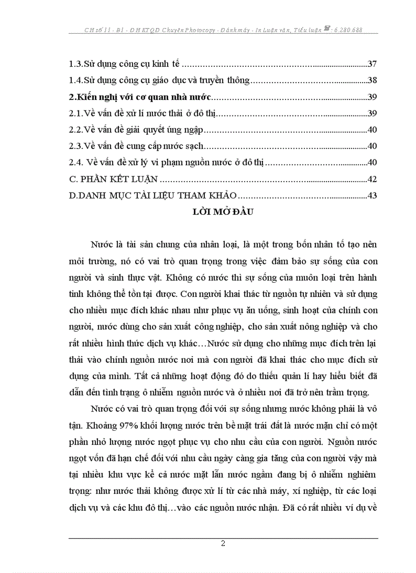 image for page Thực trạng va giải pháp của nhà nước trong việc giải quyết vấn đề môi trường nước ở đô thị hiện nay