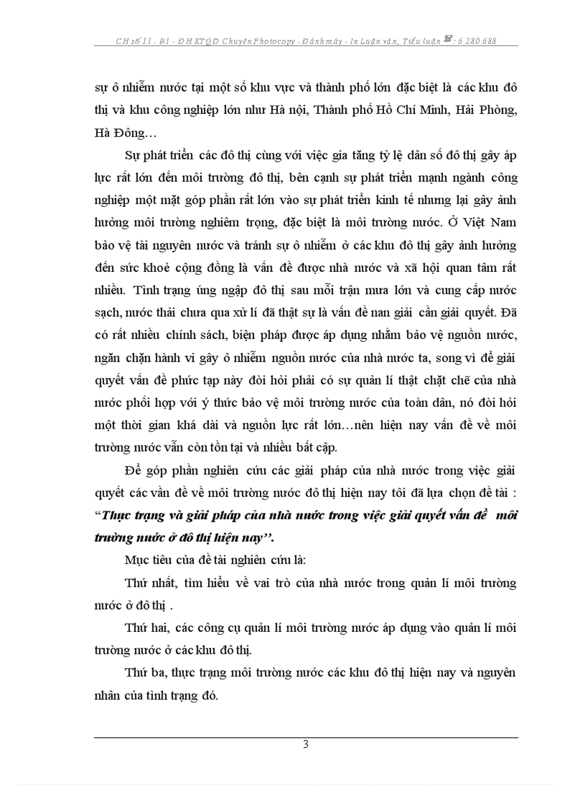 image for page Thực trạng va giải pháp của nhà nước trong việc giải quyết vấn đề môi trường nước ở đô thị hiện nay