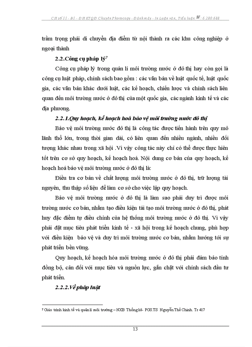 image for page Thực trạng va giải pháp của nhà nước trong việc giải quyết vấn đề môi trường nước ở đô thị hiện nay