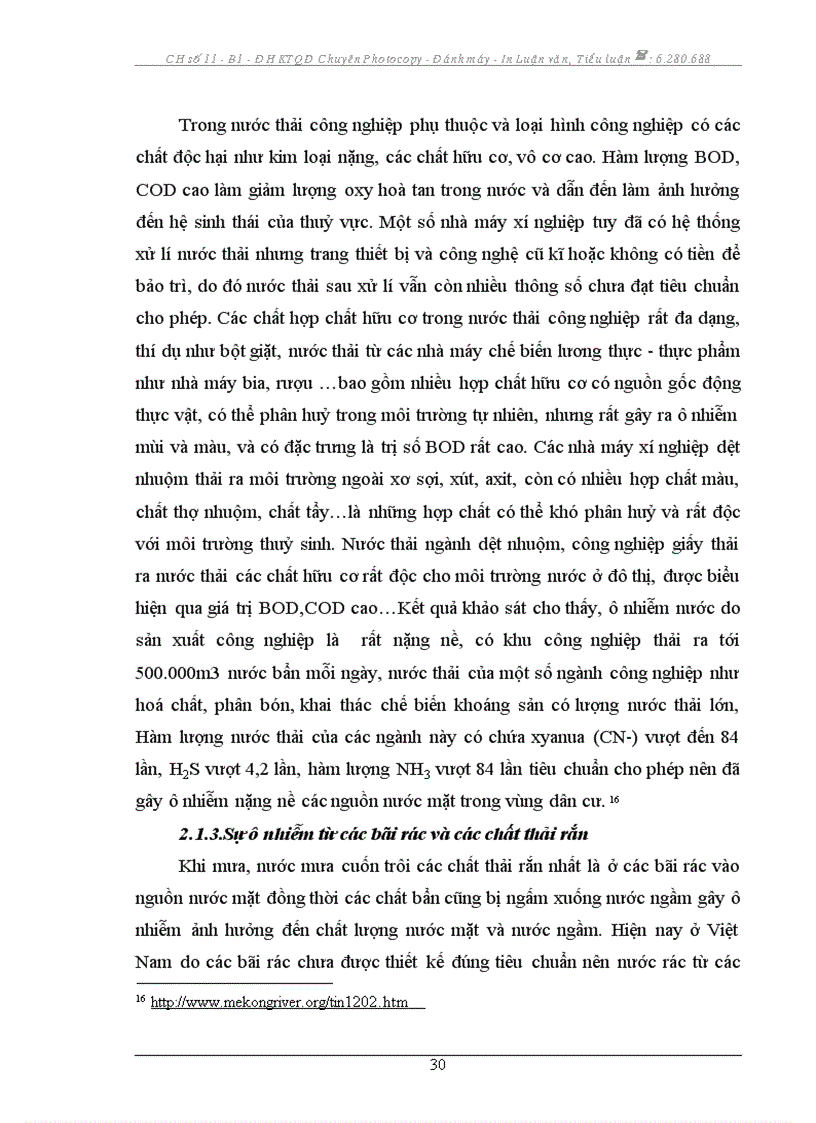 image for page Thực trạng va giải pháp của nhà nước trong việc giải quyết vấn đề môi trường nước ở đô thị hiện nay