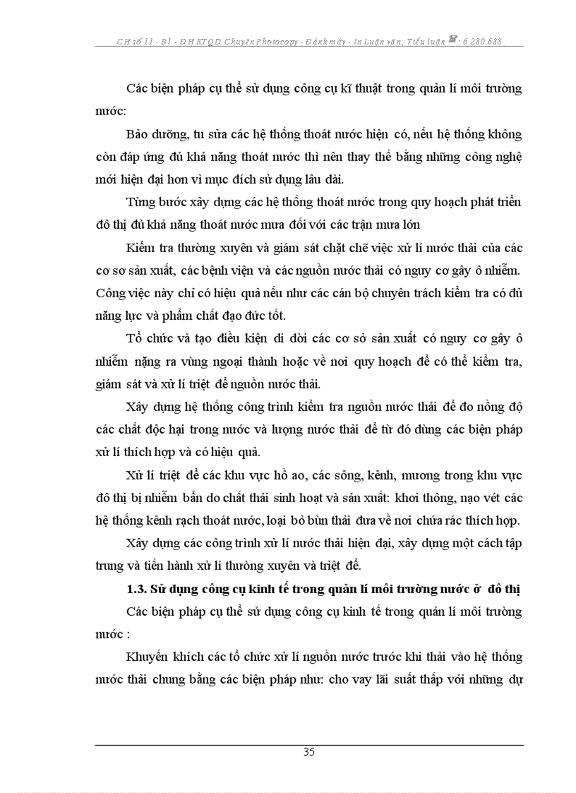 image for page Thực trạng va giải pháp của nhà nước trong việc giải quyết vấn đề môi trường nước ở đô thị hiện nay