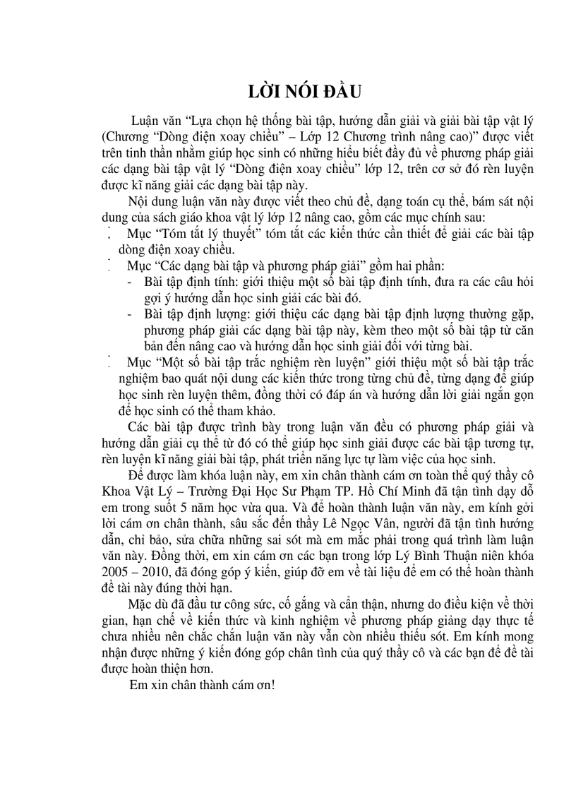 image for page Lựa chọn hệ thống bài tập hướng dẫn giải và giải bài tập vật lý Chương Dòng điện xoay chiều Lớp 12 Chương trình nâng cao