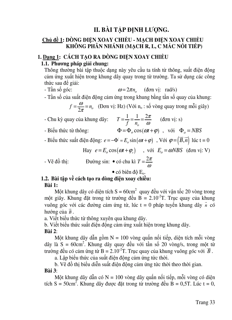 image for page Lựa chọn hệ thống bài tập hướng dẫn giải và giải bài tập vật lý Chương Dòng điện xoay chiều Lớp 12 Chương trình nâng cao