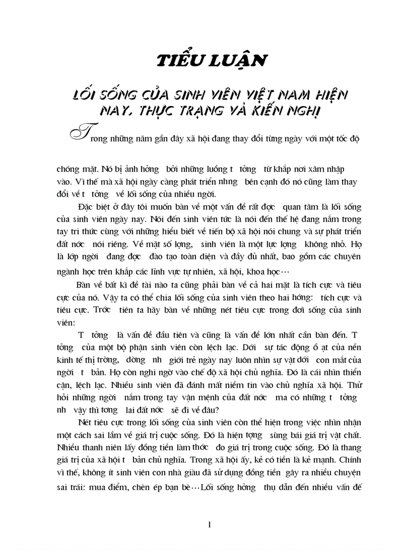image for page Lối sống của sinh viên việt nam hiện nay thực trạng và kiến nghị