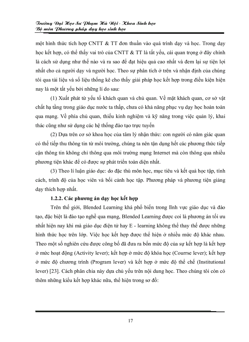 image for page Xây dựng mô hình học kết hợp để dạy sinh học 10 THPT nâng cao với sự hỗ trợ của phần mềm Moodle