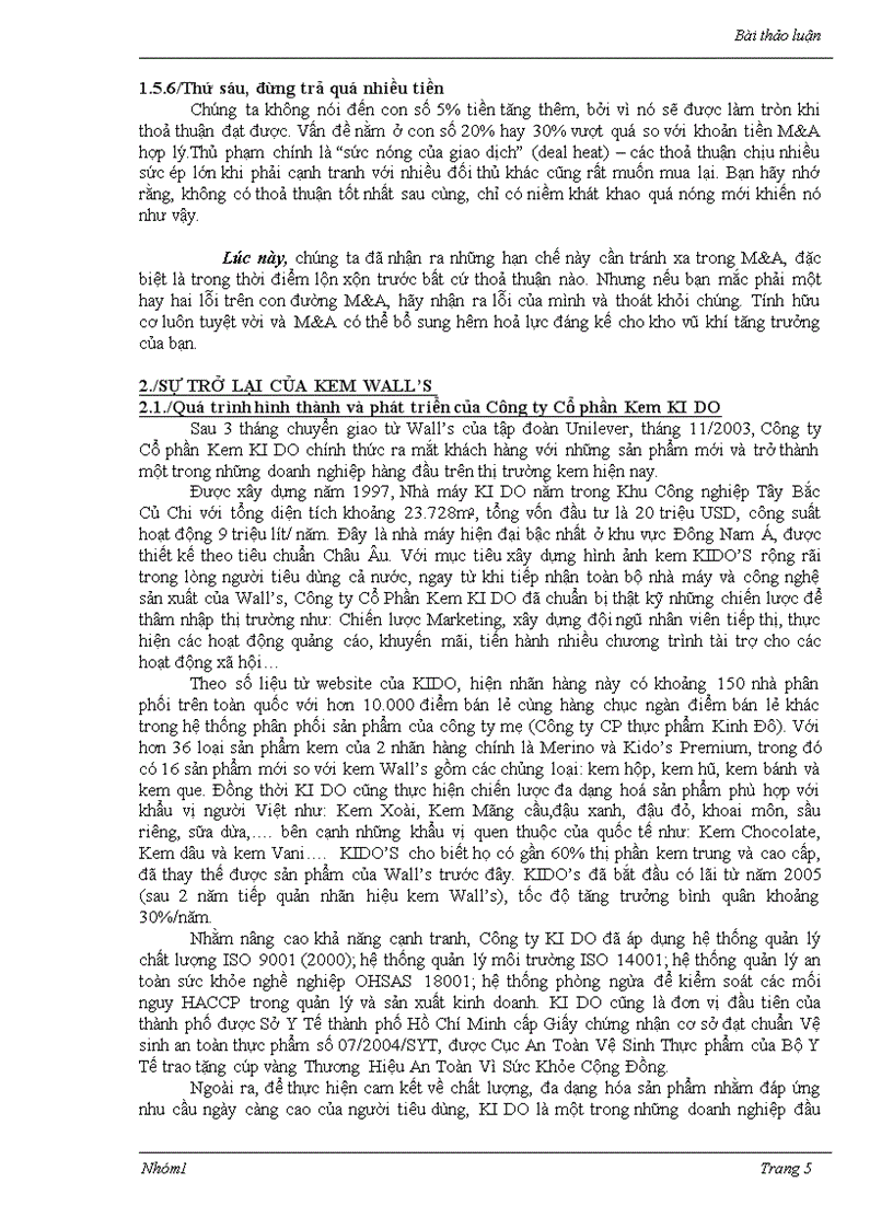 image for page Bài thảo luận môn quản trị tài chính