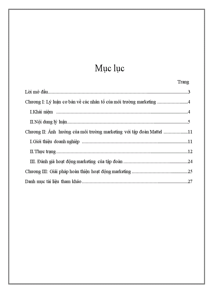 image for page Tác động của môi trường vi mô môi trường vĩ mô tới hoạt động marketing của tập đoàn Mattel