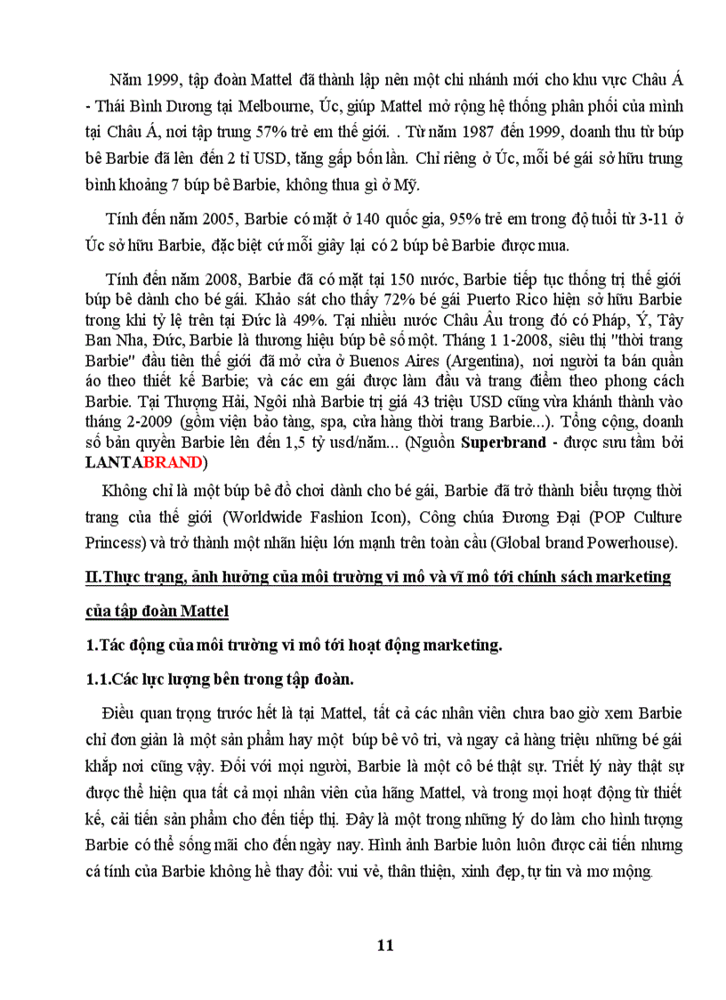 image for page Tác động của môi trường vi mô môi trường vĩ mô tới hoạt động marketing của tập đoàn Mattel