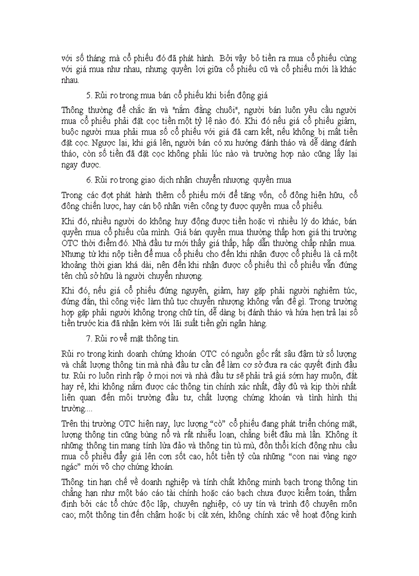 image for page Những rủi ro trên thị trường chứng khoán OTC và Những biện pháp nhằm hạn chế rủi ro trong kinh doanh chứng khoán OTC