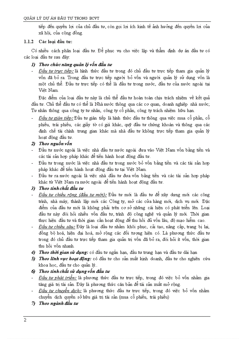 image for page Đánh giá dự án đầu tư Bưu Chính Viễn Thông