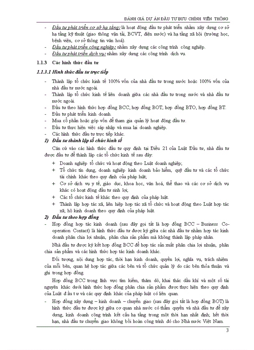 image for page Đánh giá dự án đầu tư Bưu Chính Viễn Thông