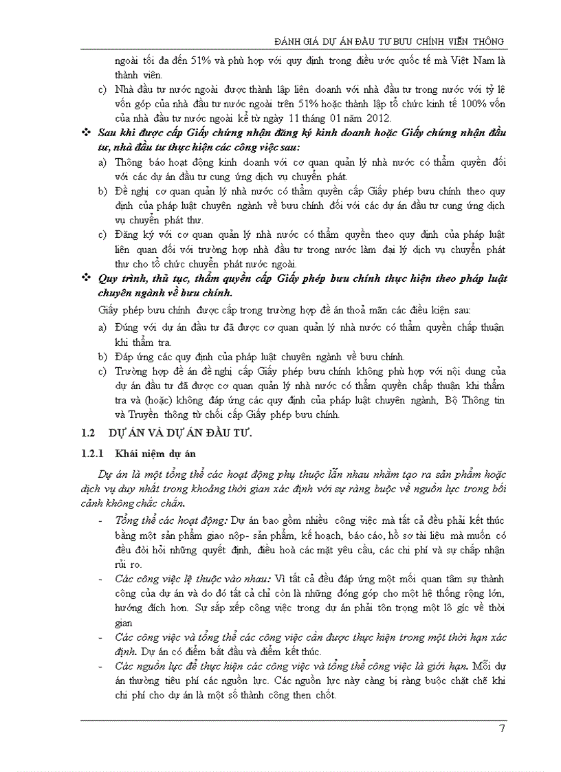 image for page Đánh giá dự án đầu tư Bưu Chính Viễn Thông