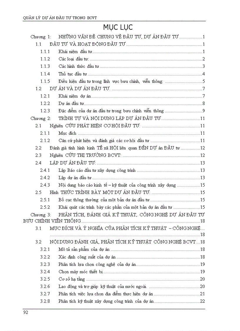 image for page Đánh giá dự án đầu tư Bưu Chính Viễn Thông