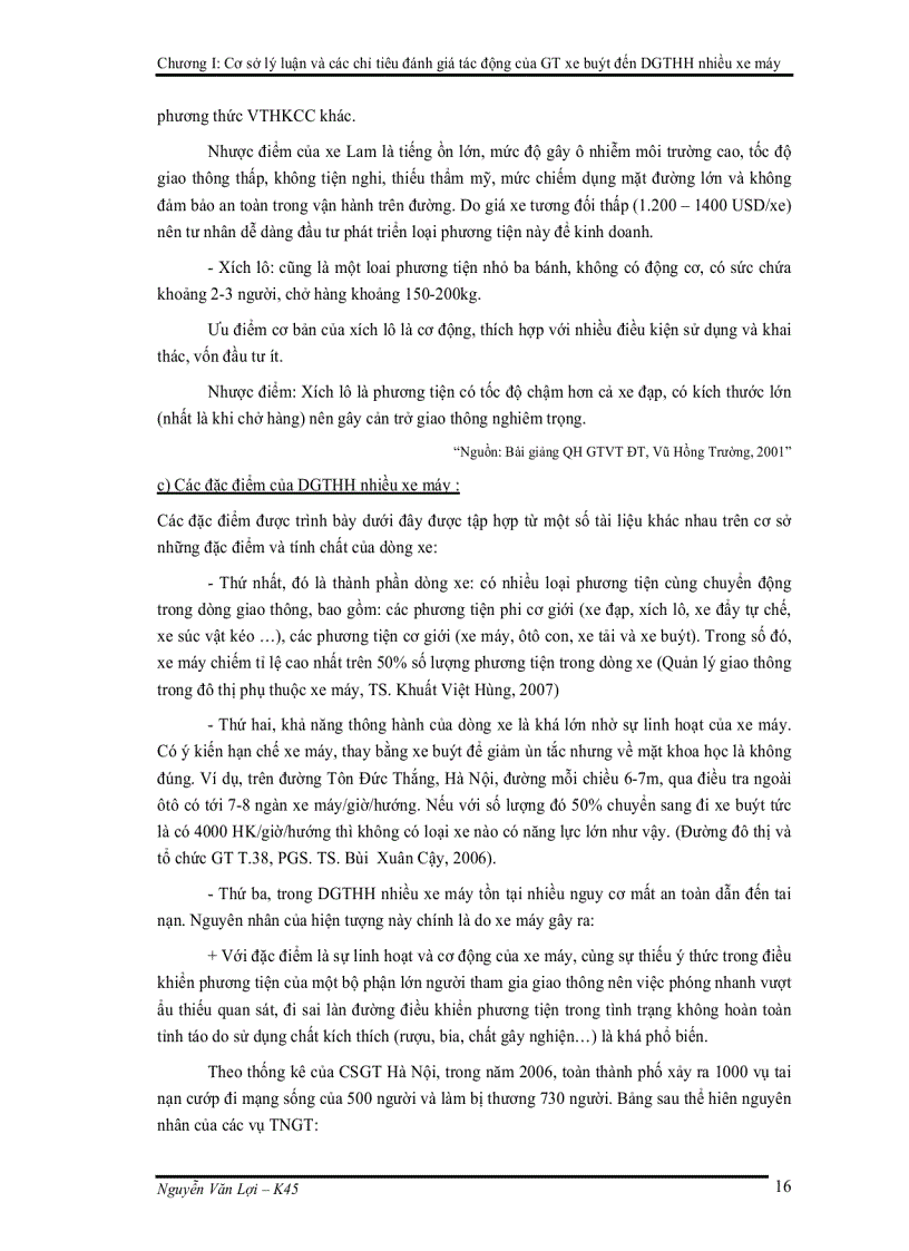 image for page Phân tích tác động của giao thông xe buýt đến dòng giao thông hỗn hợp nhiều xe máy trên tuyến lê duẩn