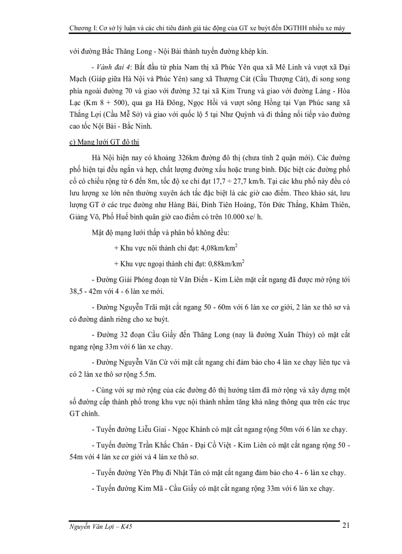 image for page Phân tích tác động của giao thông xe buýt đến dòng giao thông hỗn hợp nhiều xe máy trên tuyến lê duẩn