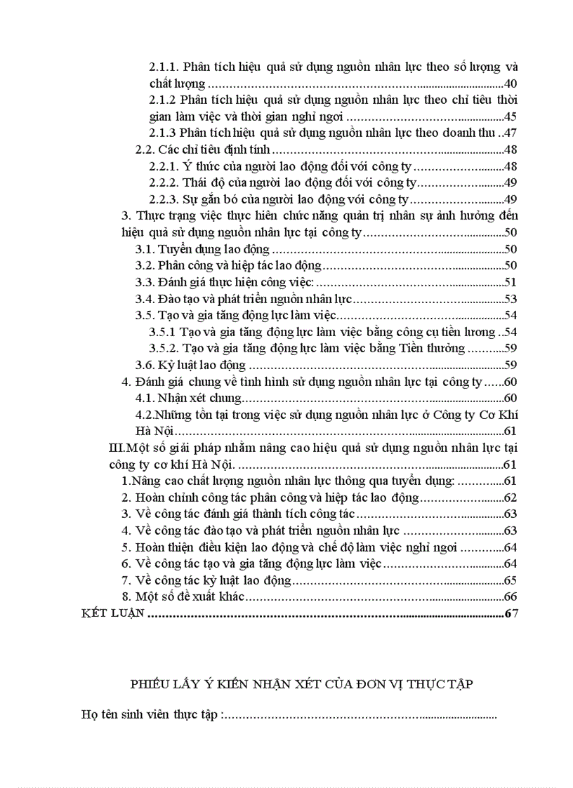 image for page Phân tích thực trạng nhằm nâng cao hiệu quả sử dụng nguồn nhân lực tại công ty TNHHNN một thành viên Cơ Khí Hà Nội