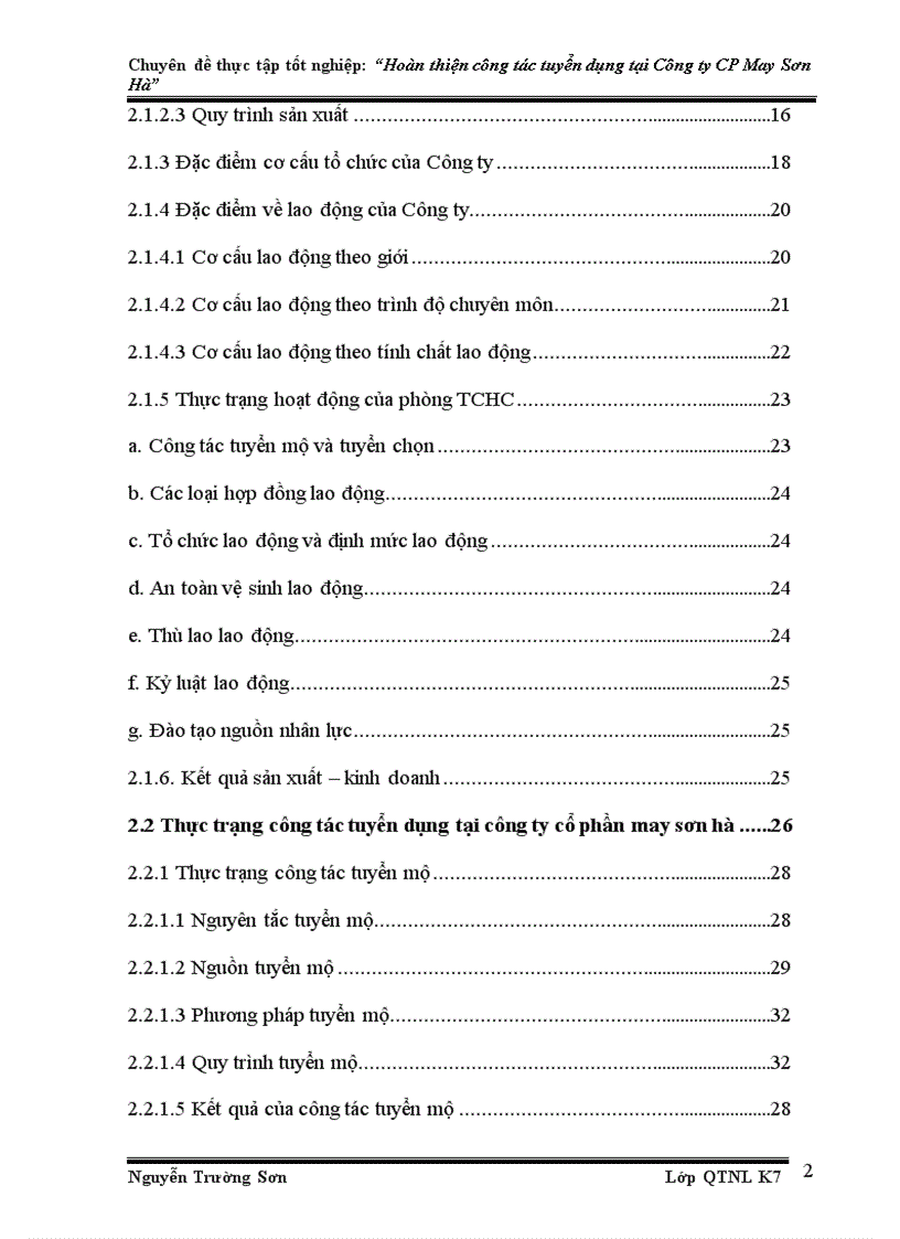 image for page Hoàn thiện công tác tuyển dụng nhân sự tại Công ty Cổ phần May Sơn Hà