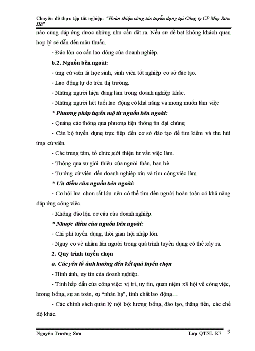 image for page Hoàn thiện công tác tuyển dụng nhân sự tại Công ty Cổ phần May Sơn Hà