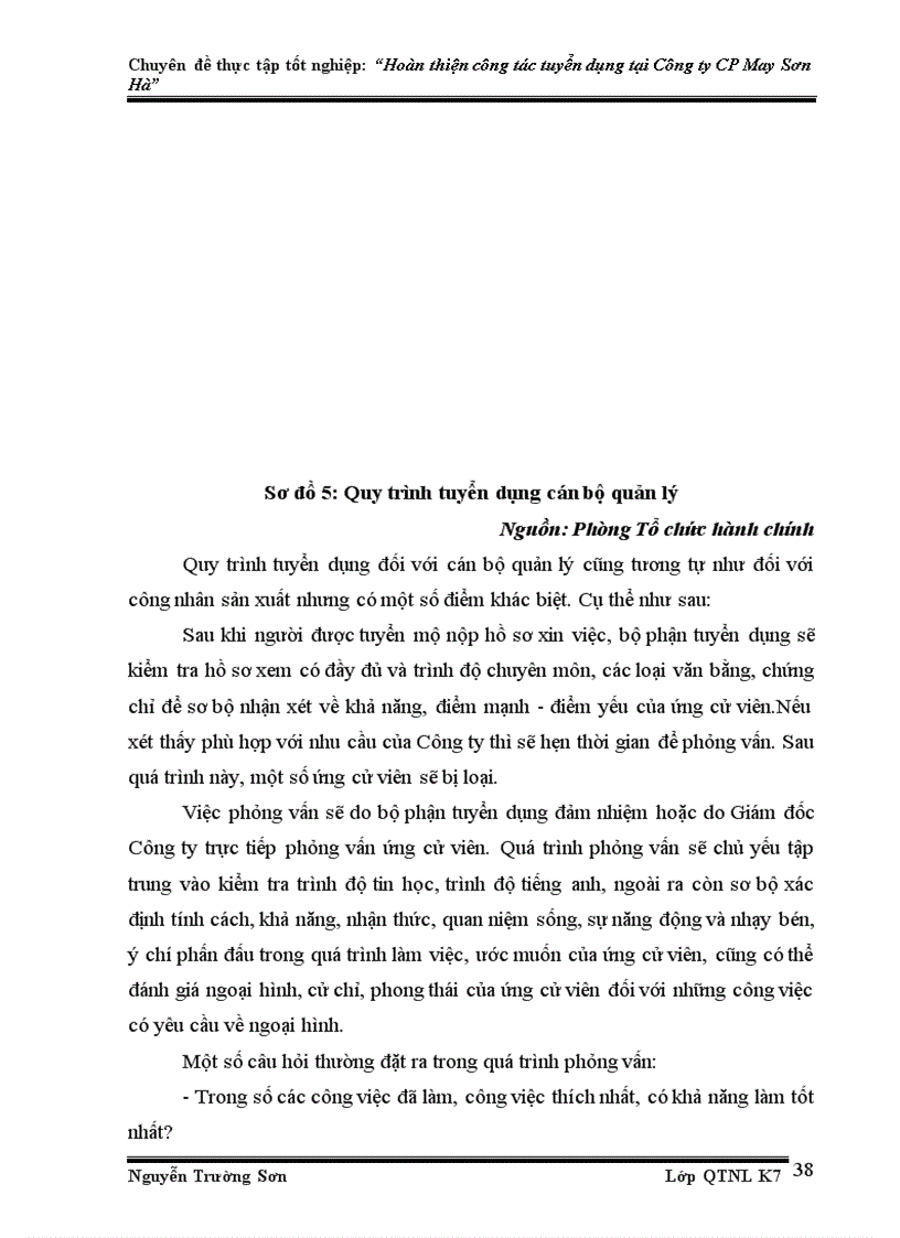 image for page Hoàn thiện công tác tuyển dụng nhân sự tại Công ty Cổ phần May Sơn Hà