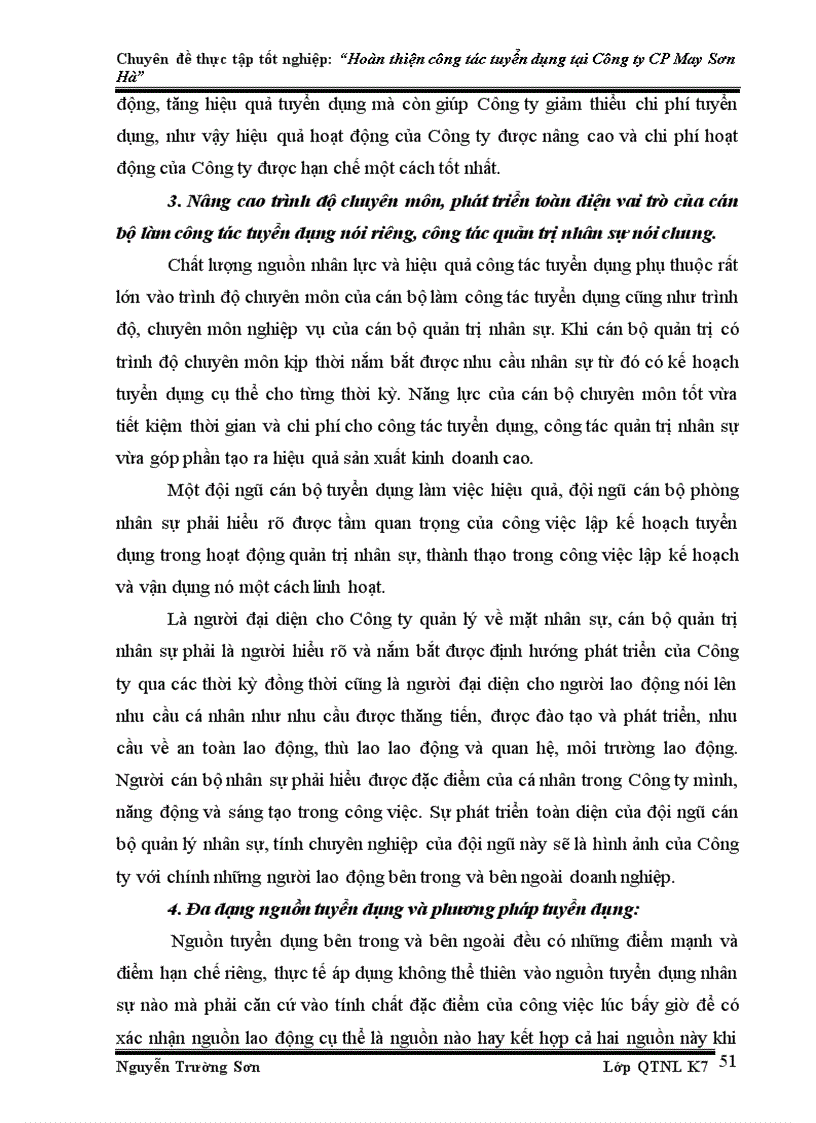 image for page Hoàn thiện công tác tuyển dụng nhân sự tại Công ty Cổ phần May Sơn Hà