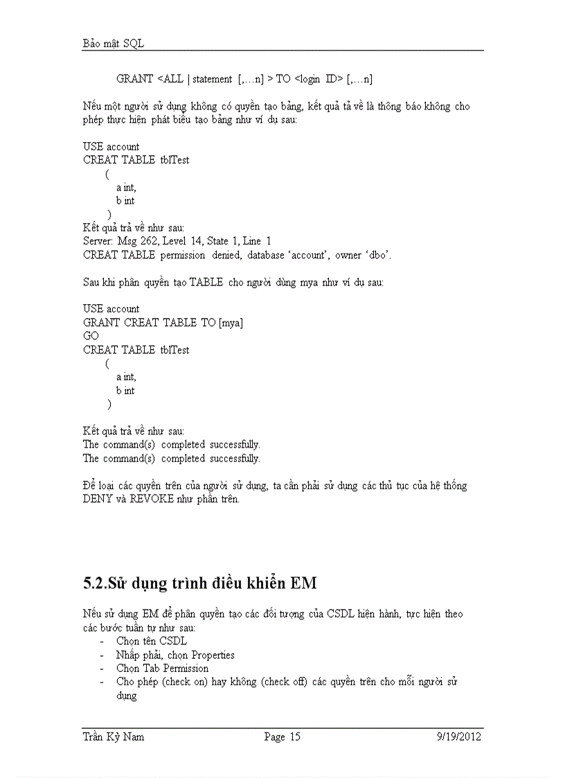 image for page Bảo mật SQL