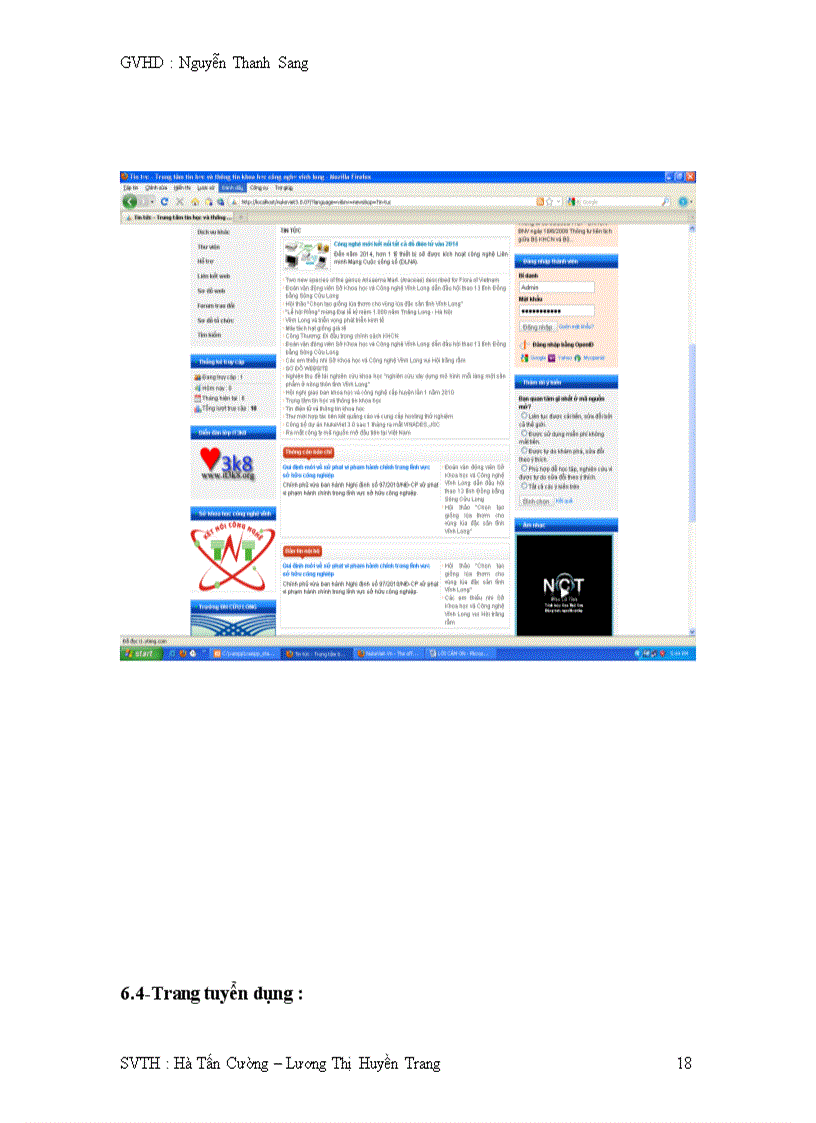 image for page Xây dựng website trang tin điện tử và thông tin khoa học của trung tâm tin học vĩnh long