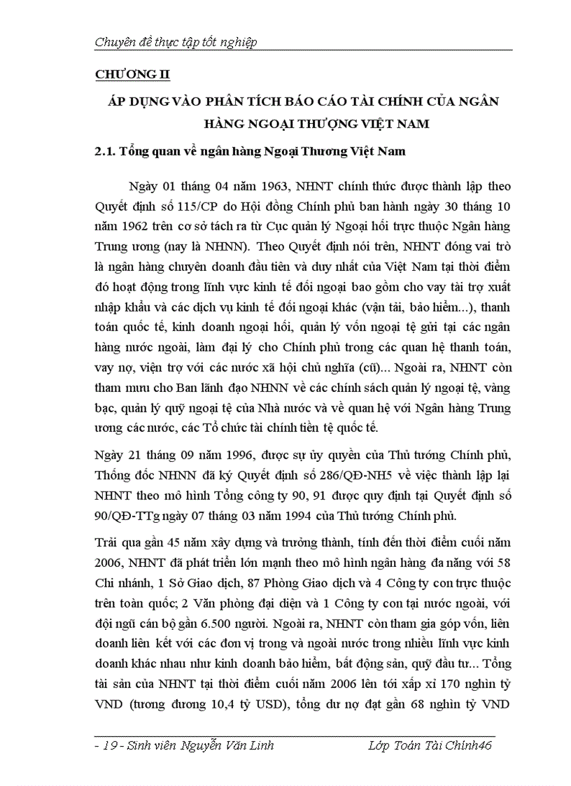 image for page Phân tích báo cáo tài chính ngân hàng và áp dụng vào ngân hàng Ngoại Thương Việt Nam