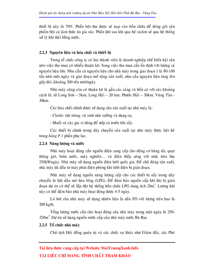 image for page Đánh giá tác động môi trường dự án nhà máy sấy hải sản tỉnh Bà Rịa Vũng Tàu