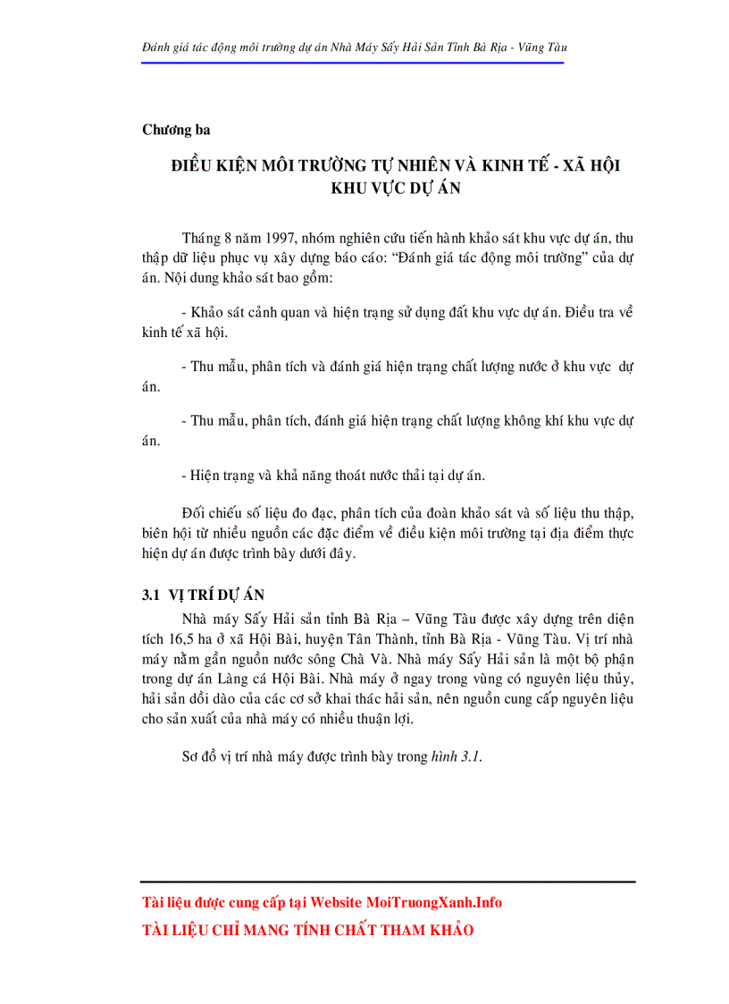 image for page Đánh giá tác động môi trường dự án nhà máy sấy hải sản tỉnh Bà Rịa Vũng Tàu