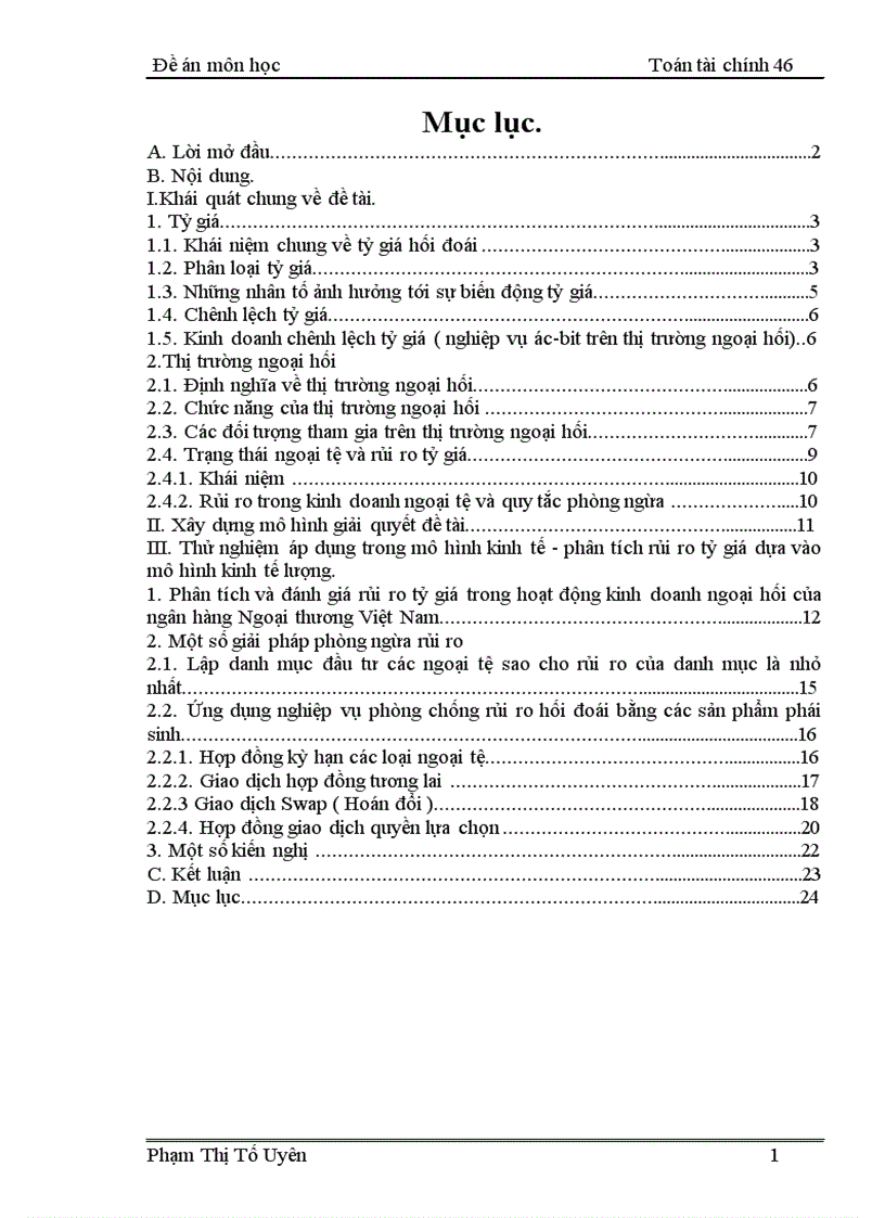 image for page Quản lí rủi ro trong hoạt động kinh doanh ngoại hối của ngân hàng Ngoại Thương Việt Nam