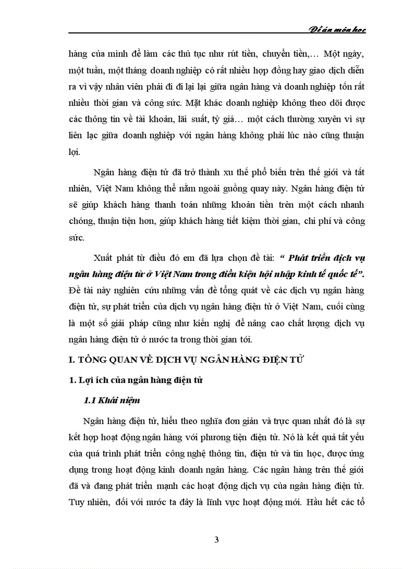 Phát triển dịch vụ ngân hàng điện tử ở Việt Nam trong điều kiện hội nhập kinh tế quốc tế