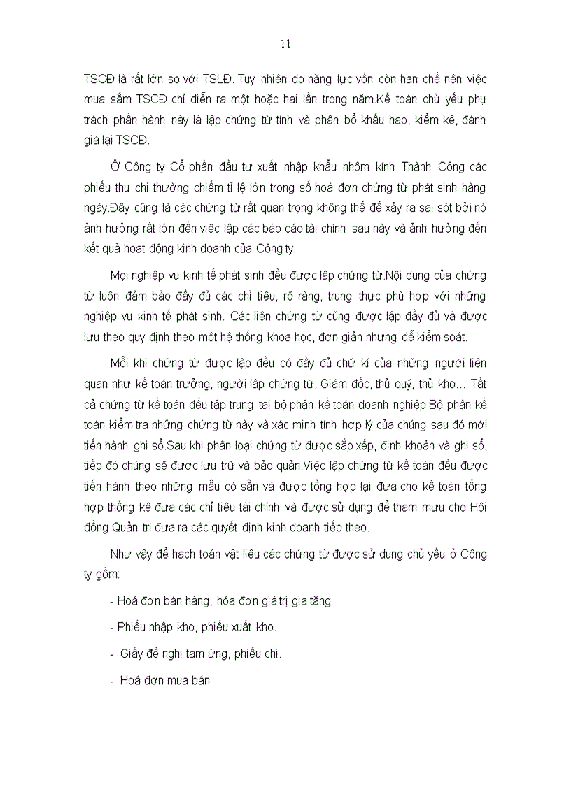 image for page Hạch toán nguyên vật liệu ở Công ty cổ phần đầu tư xuất nhập khẩu nhôm kính Thành Công