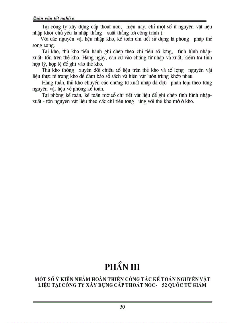 image for page Hoàn thiện công tác kế toán nguyên vật liệu tại Công ty xây dựng cấp thoát nước