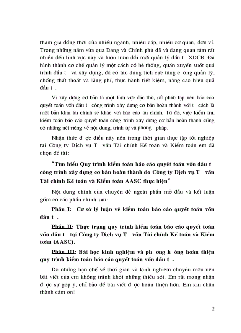 image for page Tìm hiểu Quy trình kiểm toán báo cáo quyết toán vốn đầu tư công trình xây dựng cơ bản hoàn thành do Công ty Dịch vụ Tư vấn Tài chính Kế toán và Kiểm toán AASC thực hien