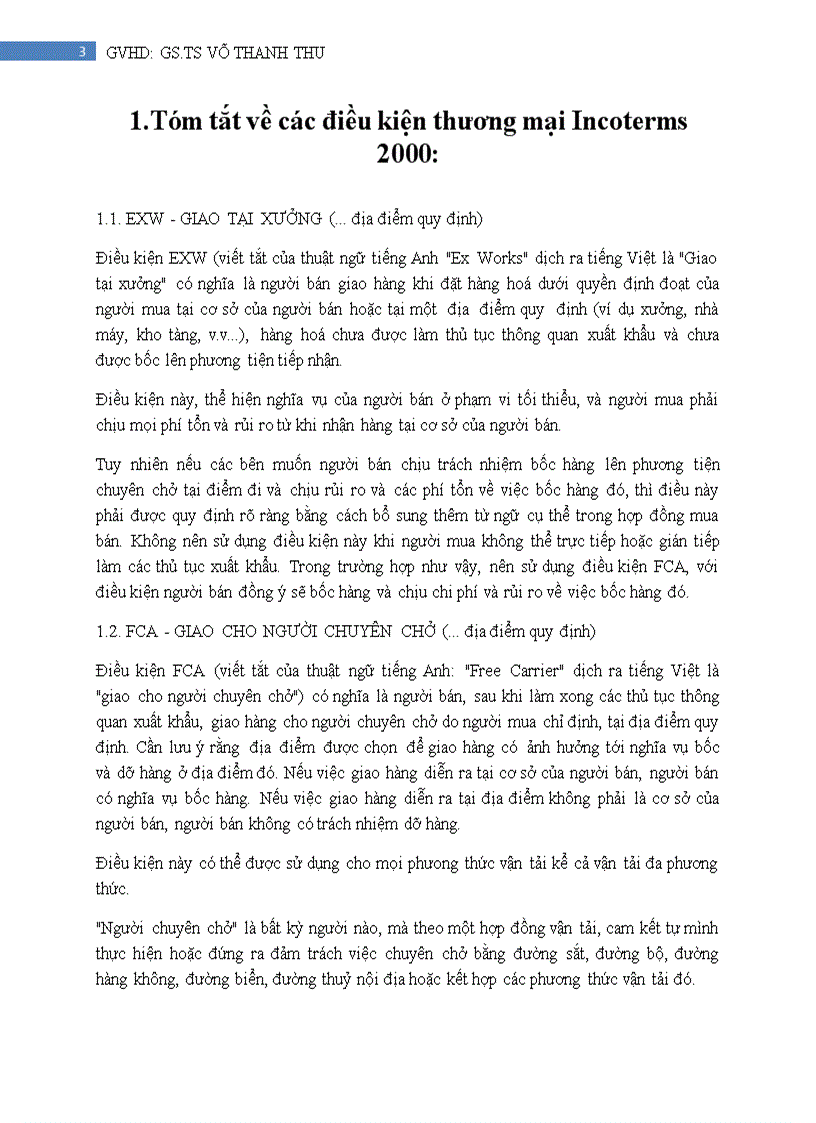 Khía cạnh kinh tế của việc sử dụng Incoterm trong xuất khẩu và các giải pháp nâng cao hiệu quả sử dụng trong hoạt động ngoại thương