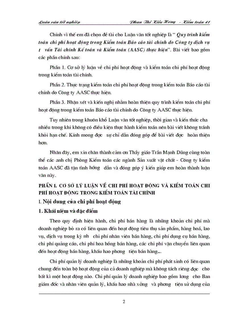 image for page Quy trình kiểm toán chi phí hoạt động trong Kiểm toán Báo cáo tài chính do Công ty dịch vụ tư vấn Tài chính Kế toán và Kiểm toán AASC thực hiện