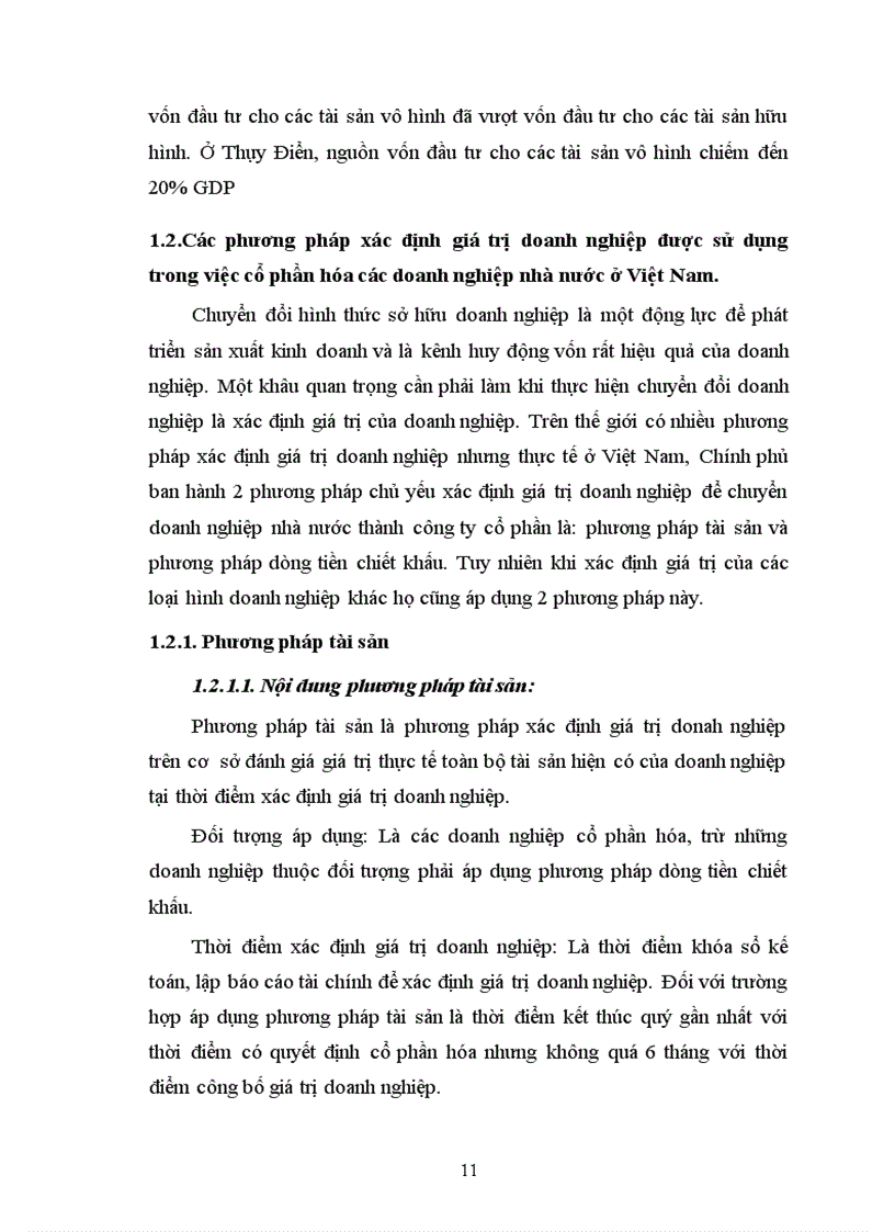 image for page Các phương pháp xác định giá trị doanh nghiệp được áp dụng ở Việt Nam và sự vận dụng của các phương pháp đó trong việc cổ phần hóa các doanh nghiệp nhà nước ở Việt nam