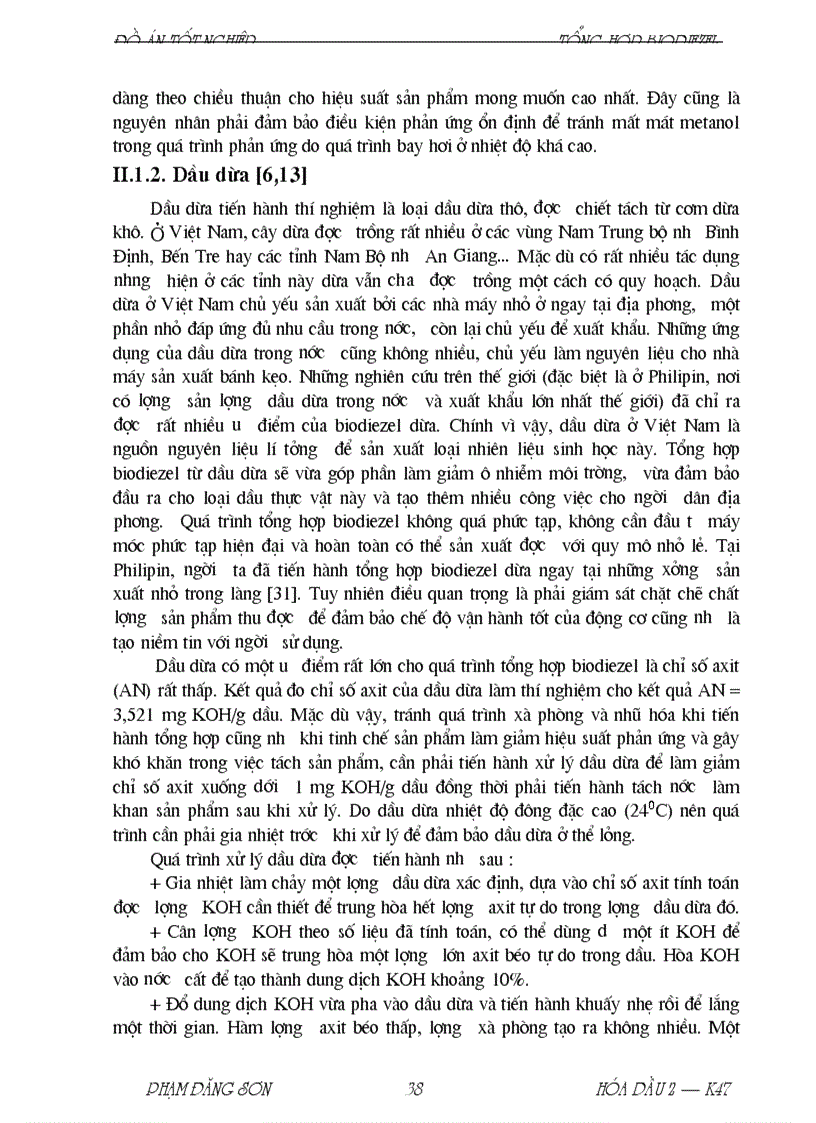 image for page Sản xuất biodiesel từ dầu dừa
