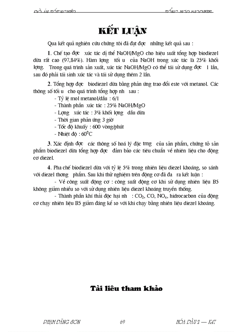 image for page Sản xuất biodiesel từ dầu dừa