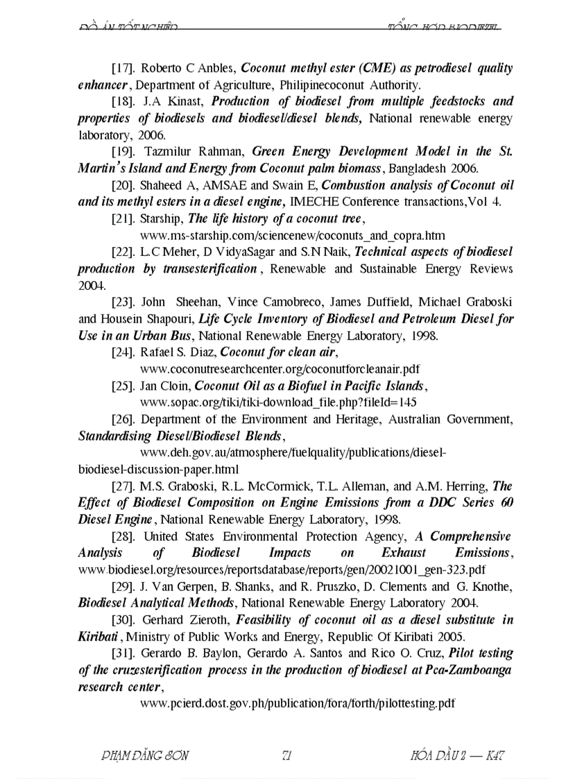 image for page Sản xuất biodiesel từ dầu dừa