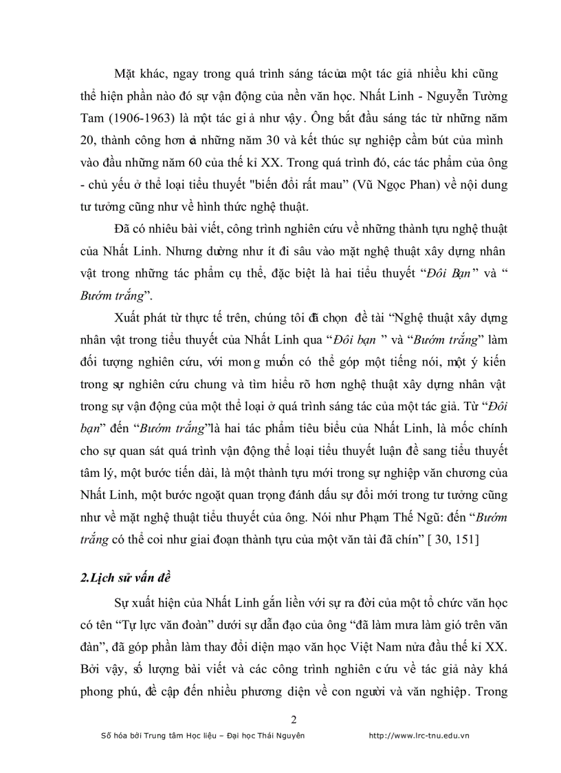 image for page Nghệ thuật xây dựng nhân vật trong tiểu thuyết của Nhất Linh qua Đôi bạn và Bướm trắng