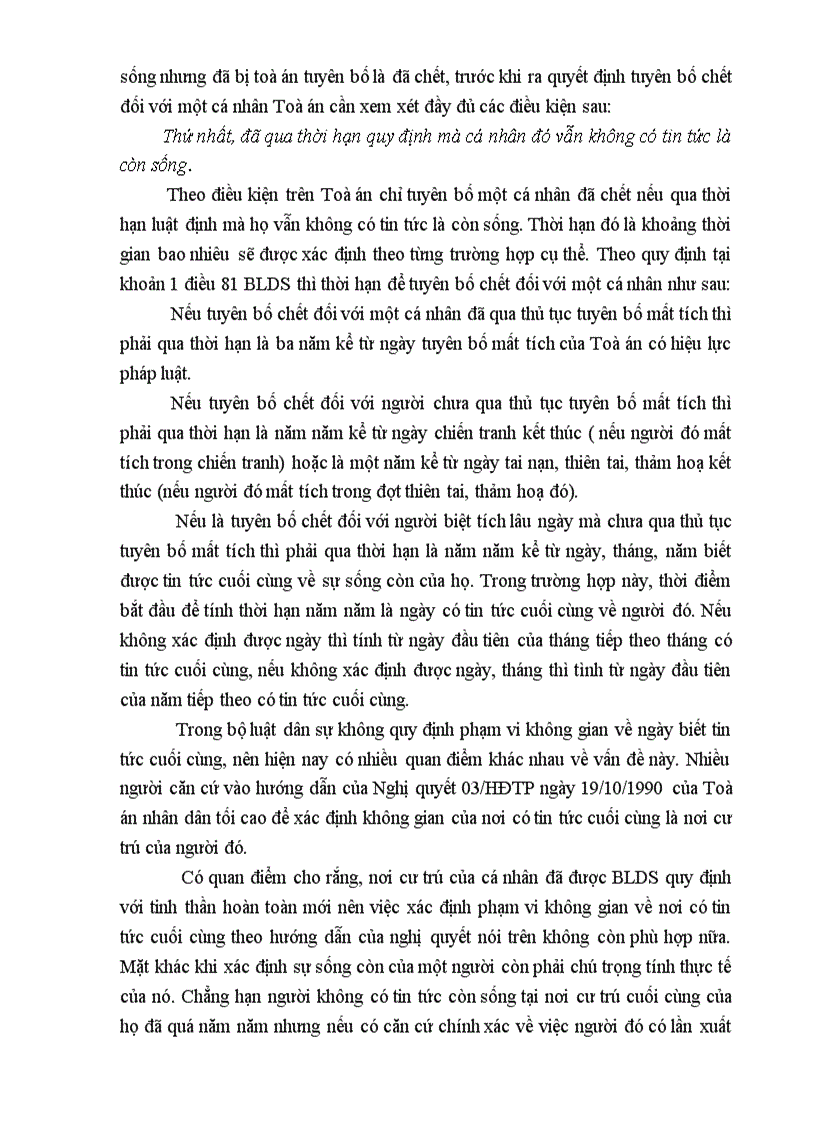 image for page Tuyên bố chết mất tích và hậu quả pháp lí của việc tuyên bố cá nhân mất tích và tuyên bố cá nhân chết