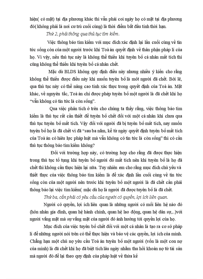 image for page Tuyên bố chết mất tích và hậu quả pháp lí của việc tuyên bố cá nhân mất tích và tuyên bố cá nhân chết