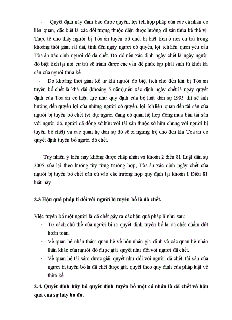 image for page Tuyên bố chết mất tích và hậu quả pháp lí của việc tuyên bố cá nhân mất tích và tuyên bố cá nhân chết