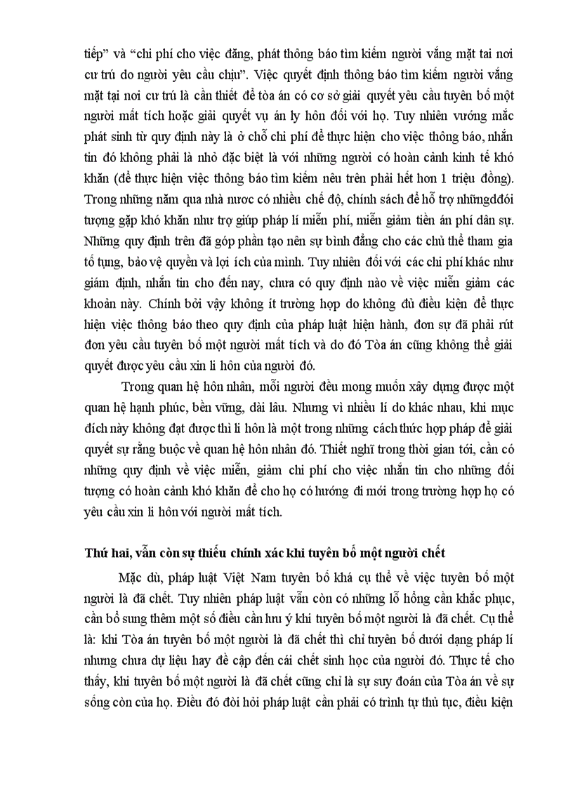 image for page Tuyên bố chết mất tích và hậu quả pháp lí của việc tuyên bố cá nhân mất tích và tuyên bố cá nhân chết