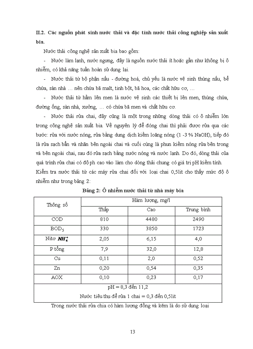 image for page Đồ án xử lý nước thải Tính toán và thiết kế hệ thống xử lý nước thải nhà máy bia bằng phương pháp sinh học