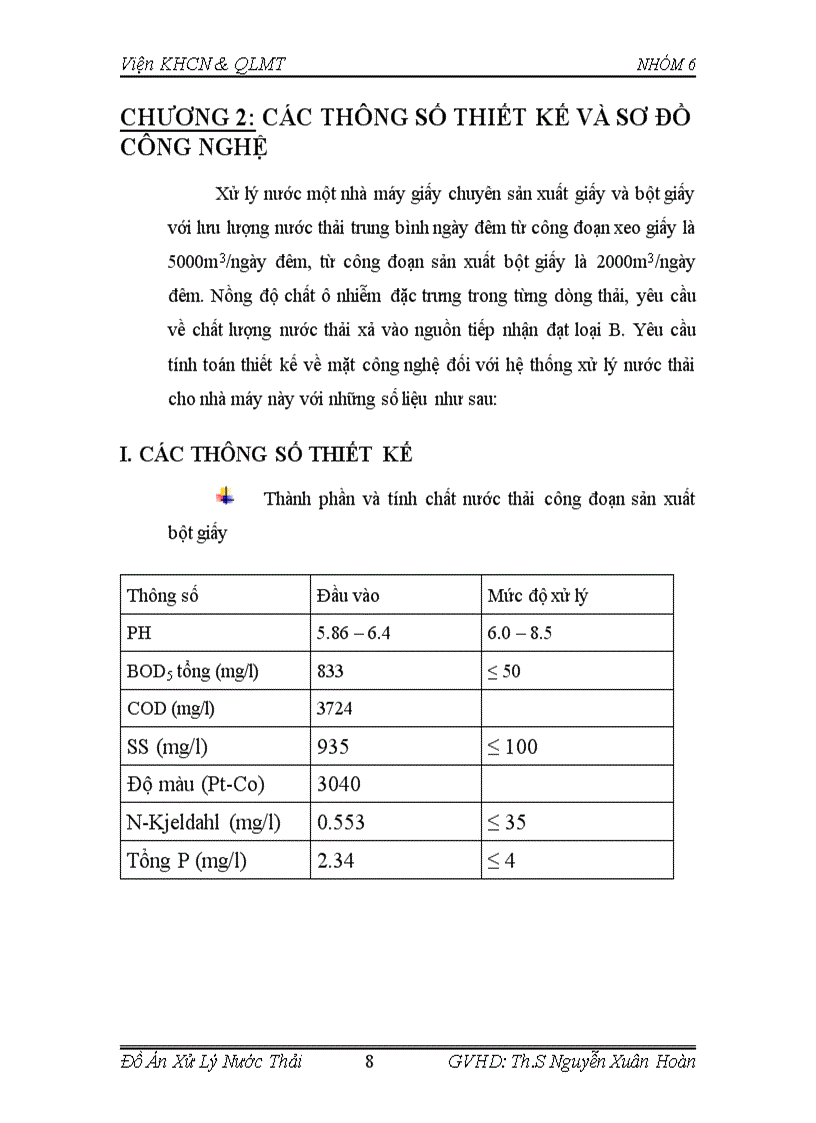 image for page Đồ án xử lý nước thải bột giấy