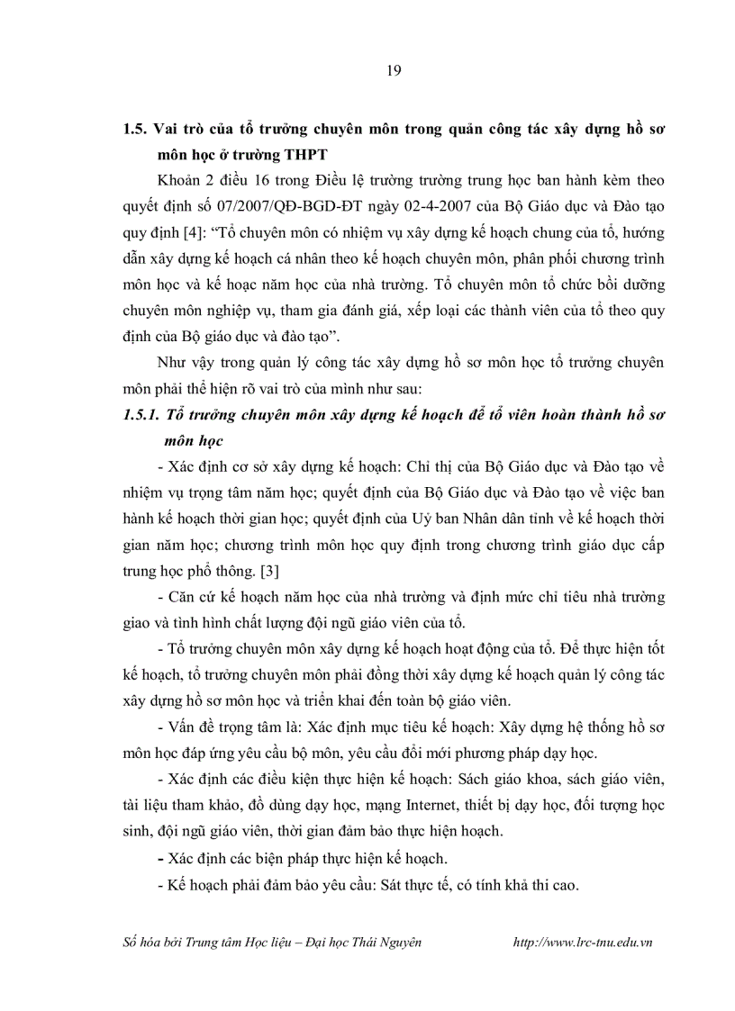 image for page Biện pháp quản lý của tổ trưởng chuyên môn đối với công tác xây dựng hồ sơ môn học của giáo viên trường trung học phổ thông